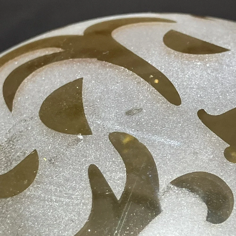 Large Swirls Frosted Glass Ornament Bulb /‎ Swirls / With Beaded Hanger